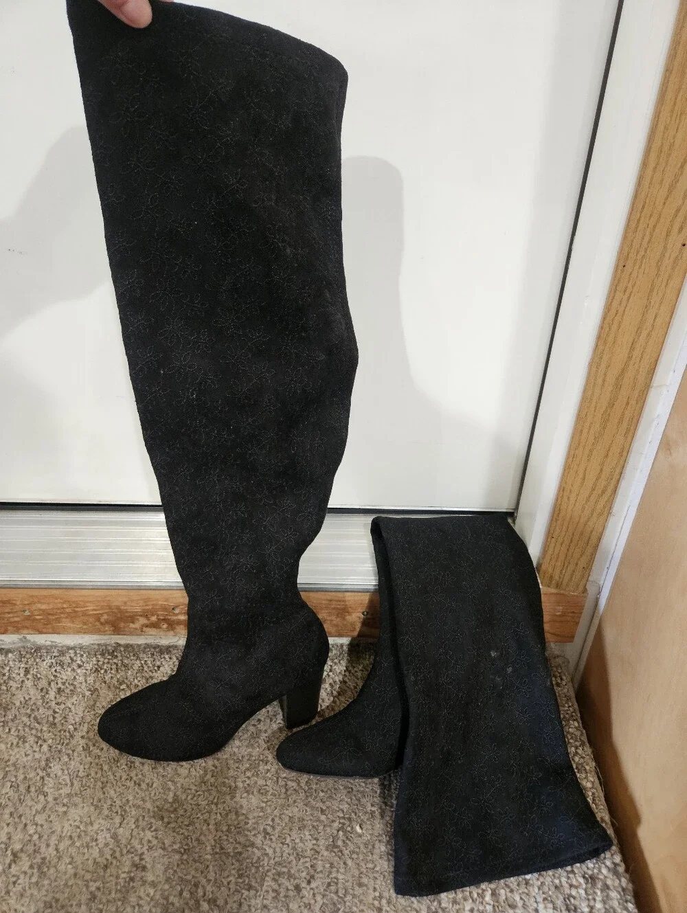 Mia Black Women's Over-the-Knee Suede Boots Size 8